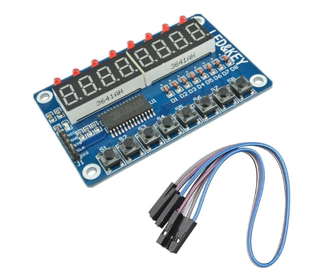 7 seg display and keypad development module tm1638
